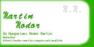 martin modor business card